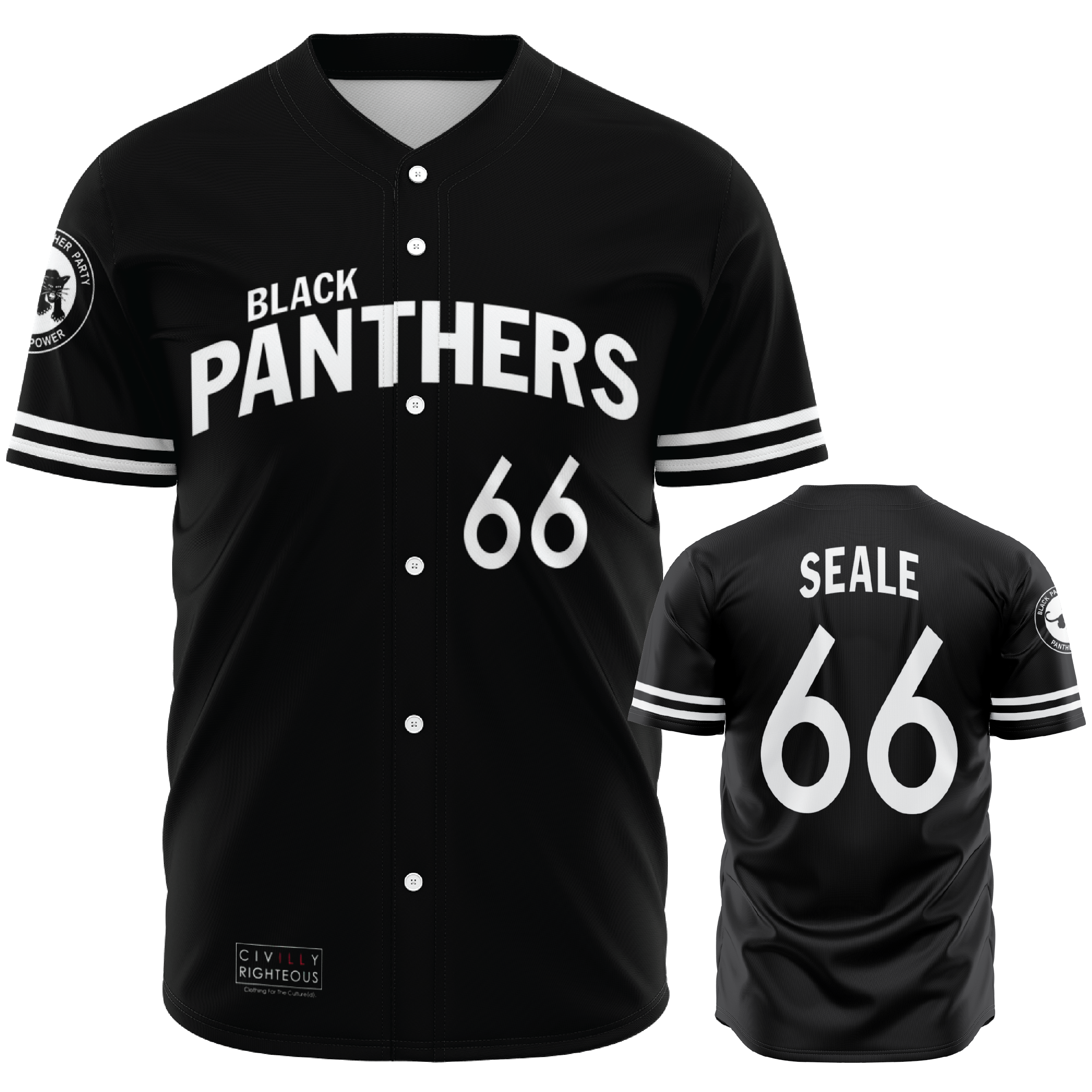 Panthers Black Baseball Jersey