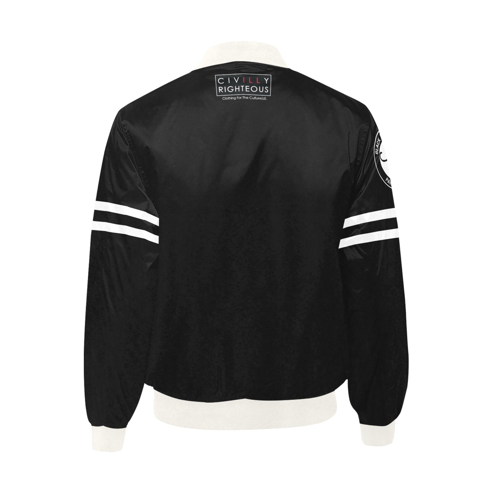 Black Panthers, White Trim - Quilted Bomber Jacket – Civilly Righteous ...